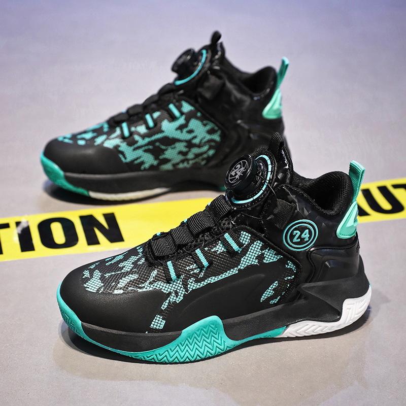 

Children s basketball shoes boys shoes spring and autumn 2025 new sneakers rotating button boys running shoes 40