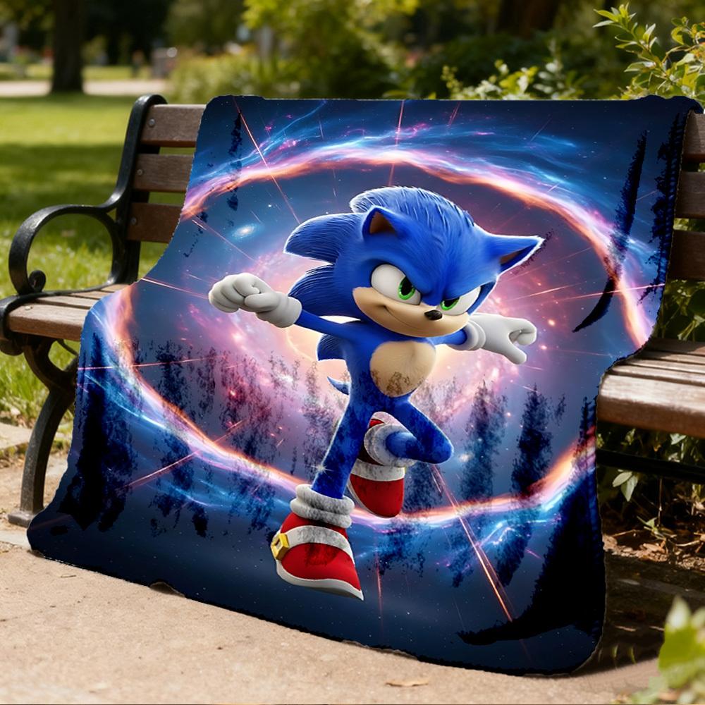 1pc Sonic Outdoor Soft Blanket Ultra Plush, Warm, Versatile, and Easy Care for Camping, and