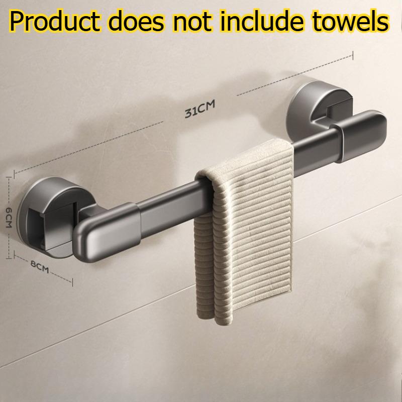 1pcs Suction Cup Towel Rack & Bath Towel Holder Multi-Purpose Bathroom Slipper Storage Rack Wall-Mounted Towel Bar