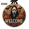 Handmade Welcome Sign Crafts Halloween Faux Pearl Door Kit, Ghost Skull Skeleton Cat Kit Painting Arts for Wall Decoration