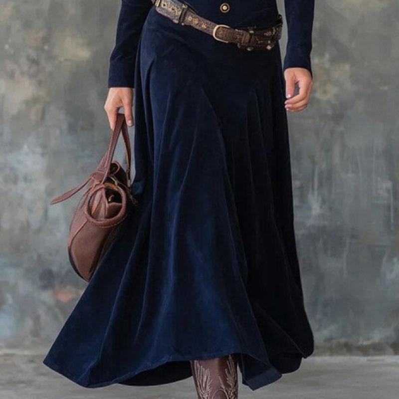 Elegant European & American Women's Suede Long Sleeve Dress 2025