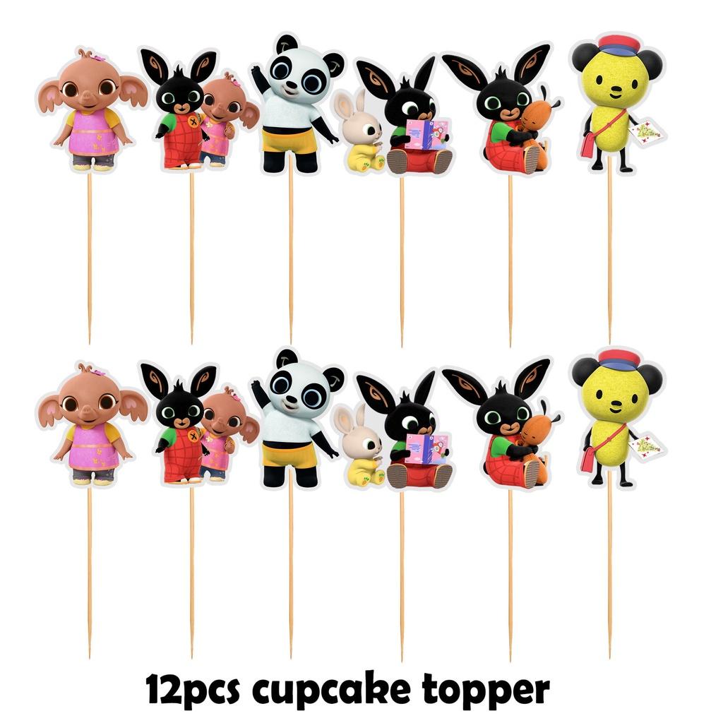 Bing Kids Bunny Birthday Party Supplies Decor Balloon Banner Cupcake Prop Topper