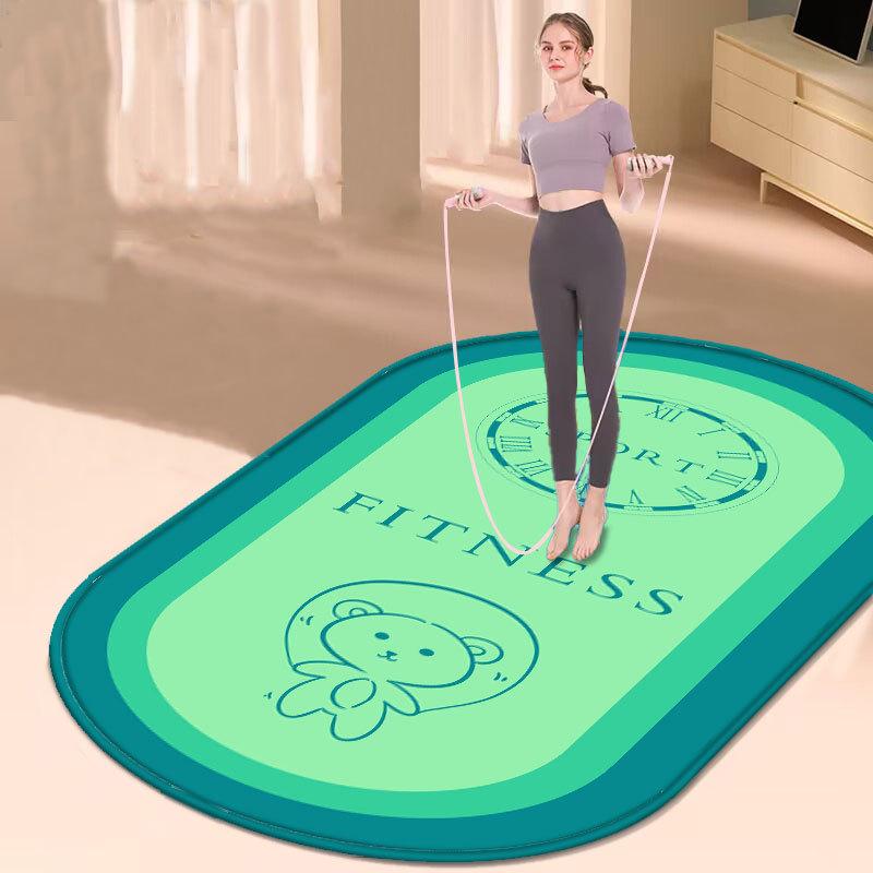 Thick Oval Diatom Mud Shock Absorption Fitness & Yoga Mat - Non-Slip, Dirt-Resistant, Sound-Insulating Jump Rope and Foot Pad