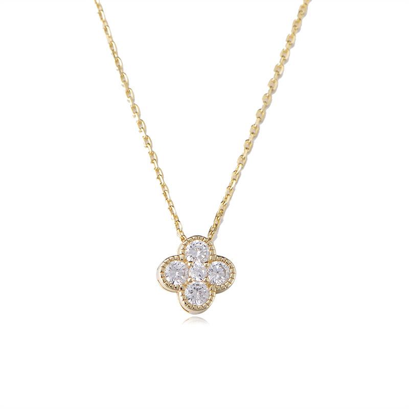 Four Leaf Clover Necklace Women's Light Luxury Ins Simple and Versatile Small Fresh Flower Collarbone Chain