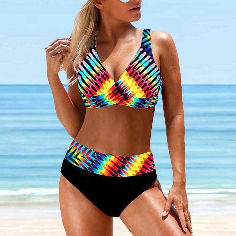 Skulderstropp badedrakt Stripet Stjerner Print Bikini Tankini Badedrakt