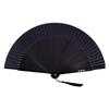 1pc Vintage Handmade Bamboo Folding Fan, Black Traditional Chinese Japanese Style, Lightweight for Wedding Photography Decor