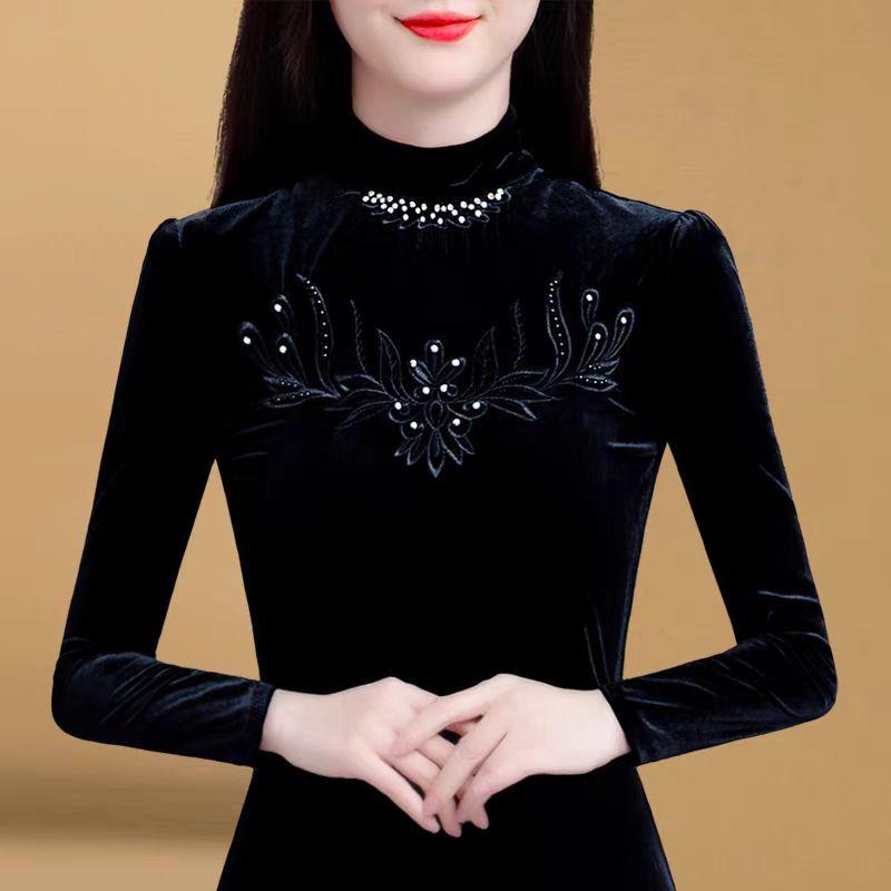 

Черная нижняя рубашка, новая зимняя рубашка Foreign с полуводолазкой, с женским высококачественным теплым верхом, выглядит тонким 4XL