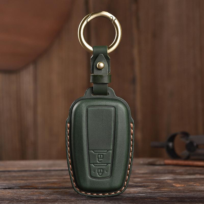 Retro Old Style Handmade Real Cowhide Car Key Cover for Toyota Bag Case