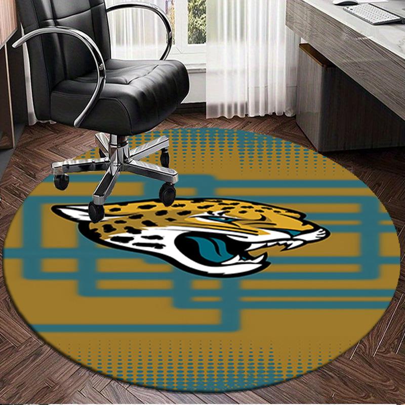 Jaguars Team Spirit Round Rug for Livingroom,Bedroom, Palyroom, Chair Rug, Area rug, Circle Carpet, Large Size Fan Christmas gift