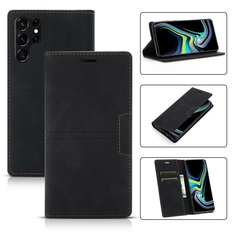 Suitable for Samsung S25Ultra phone case, flip cover A17, skin-feel dreamy magnetic suction S24FE card slot protective case