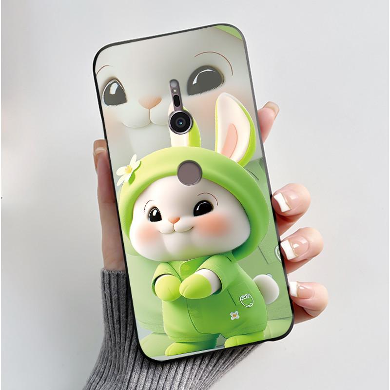 Case For sony Xperia XZ2 XZ3 Black Silicone Soft TPU Phone Case sony XZ2 XZ3 Luxury Cute Love Rabbit Funny Protective Back Cover