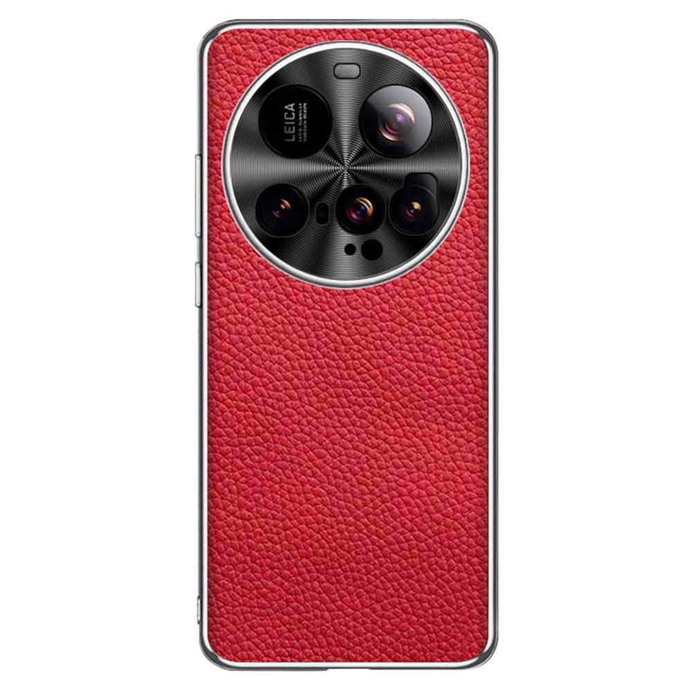 For Xiaomi 15 Ultra Case Litchi Texture Genuine Cow Leather + TPU Phone Cover