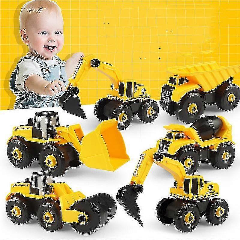 Bjxy Take-apart Construction Vehicles Excavators Truck Toy Diy Building Educational Gift Toys For Boys Girls