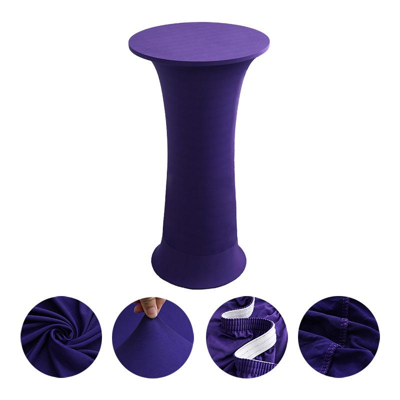 Premium Spandex Round Table Cover Elastic Skirt for Hotel Wedding Banquet Decor