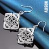 925 Srebro Sterling Kwadratowe Geometryczne Wisiorki Piercing Kolczyki Modna Biżuteria Ślubna