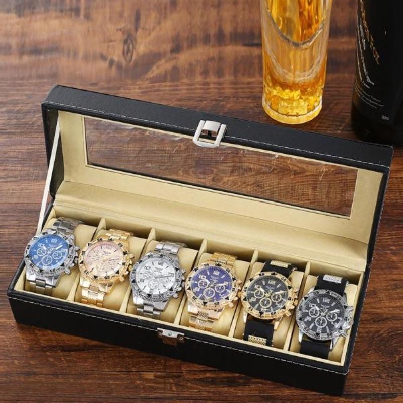 Men's Watch Blu-ray Glass Quartz Watch Classic Watch False Three-eye Digital Alloy Watch