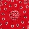 Trifong Bandana Red Paisley Men's Handkerchief 100% Cotton Adult Bandana Cashew Pattern Stylish 55cm x 55cm Red
