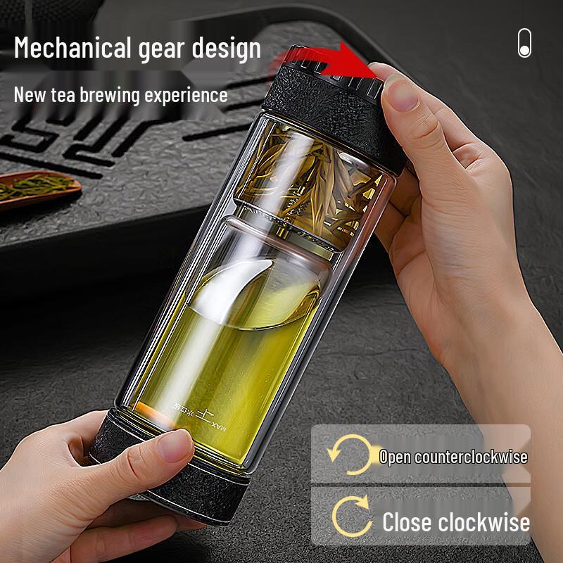 Simita Windlang Double-Layer Insulated Tea Infuser Glass Bottle