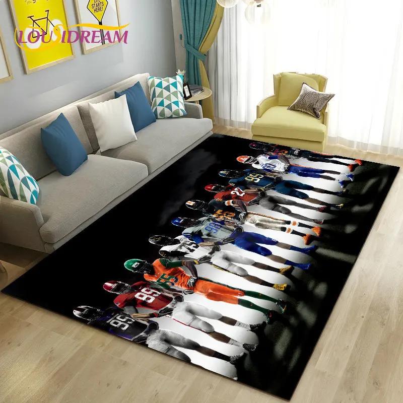NFL American Football Rugby Area Rug Large,Carpet Rug for Living Room Bedroom Sofa Doormat Decoration, Kids Non-slip Floor Mat
