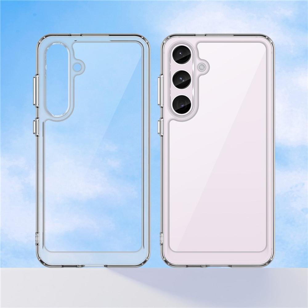 WANLONFENG MF Series for Samsung Galaxy S24 Case TPU+Acrylic Clear Phone Cover with Tempered Glass Film
