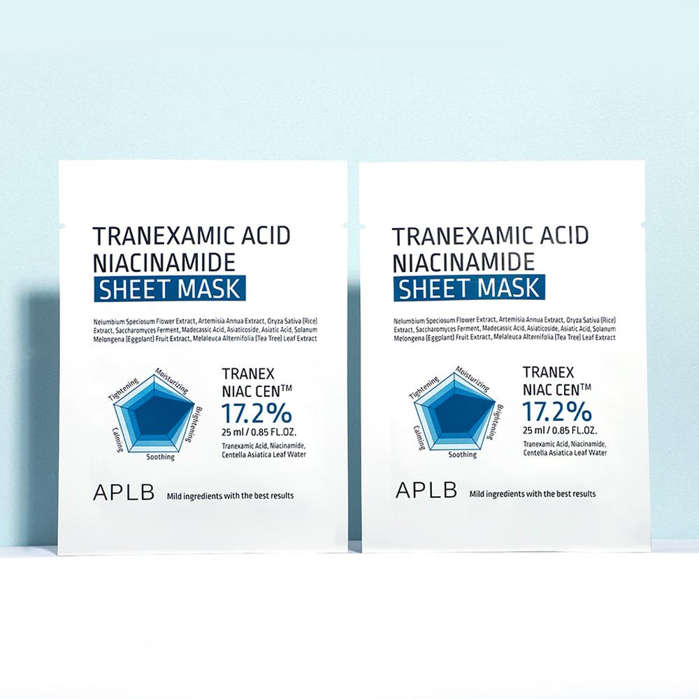 APLB Maschera in tessuto all'Acido Tranexamico e Niacinamide (10 pezzi) - Illuminante Idratante, Coreano