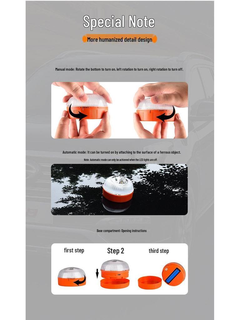 V16 Multi-Use LED Spanish Car Warning & Roadblock Light