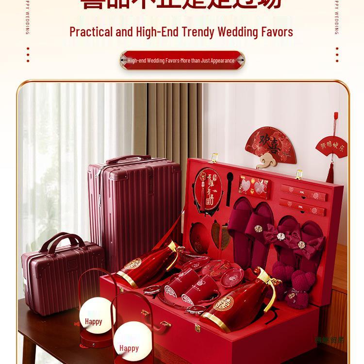 Bridal Dowry Box Set: Complete Red Wedding Toiletries & Gifts