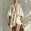 New European and American casual loose beach vacation blouse lace shirt