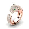 Sparkling Leopard Head Ring, Popular Unisex Open-end Rings