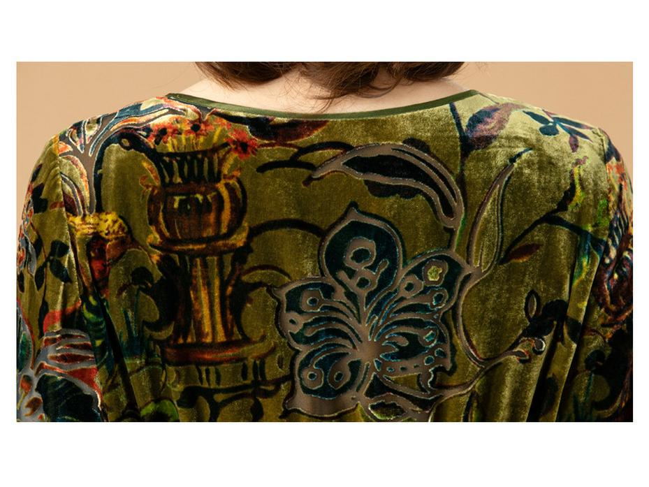 Rochie Slim Hangzhou Real Velvet - Nou Primăvară/Toamnă 2024 Fustă Flock din Mătase de Dud pentru Femei