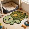 Cute Turtle Shaped Area Rug Non Slip Soft Pet Themed Floor Mat for Living Room Bedroom Kids Room Decor Rug
