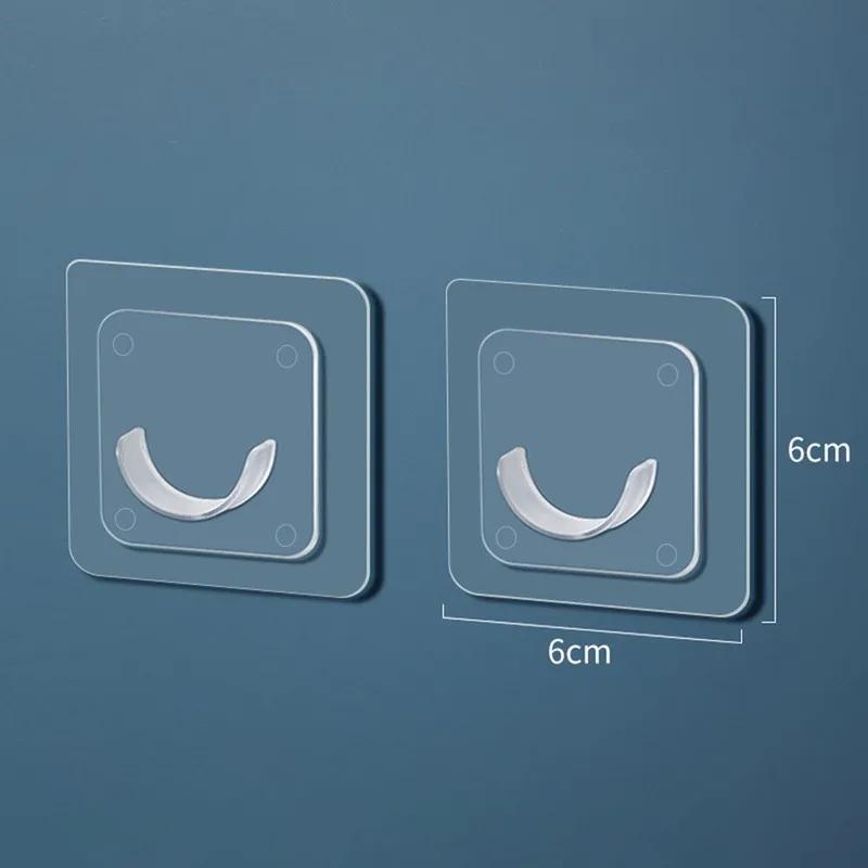 2/4/10 шт. Бесследный сильный липкий крючок для подвешивания в шкафу, телескопический прозрачный фиксатор, каркас для штанги душевой занавески, оптом