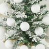 18x White Christmas Balls Pendant Christmas Tree Decorations Hanging Ornament for Festival Home Shop Party Supplies New Year