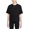 Nike NSW Dance Society Logo Couleur Unie Col Ras du Cou Sportif Décontracté T-Shirt Manches Courtes Hauts Femme Noir DD1238-010