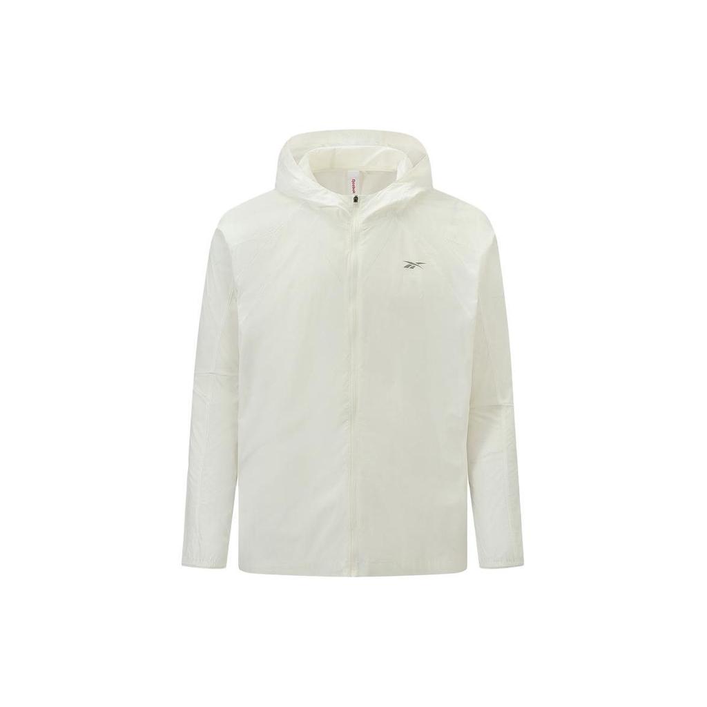 Reebok Solid Lightweight Woven Hooded Jacket Men Jackets White 24SRM101MGW1