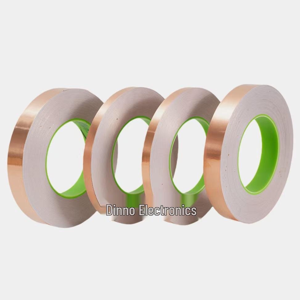 Copper Foil Tape for Conductive Guitar, EMI Shielding, Heat Dissipation, Electrical Repair, and Nickel-Plated Solder Tabs