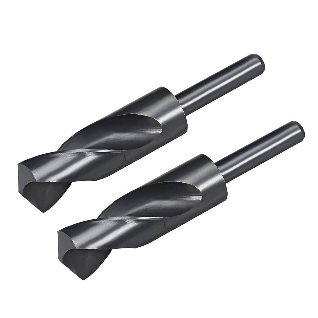 2pcs 15/18/28/35/mm Twist Drill Bits Black Nitride Coated HSS-6542 with 1/2" Reduced Shank