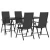 VidaXL Ensemble à manger de jardin 5 pcs Noir Résine tressée, ensemble de salle à manger d'extérieur, table et chaise de 3156516