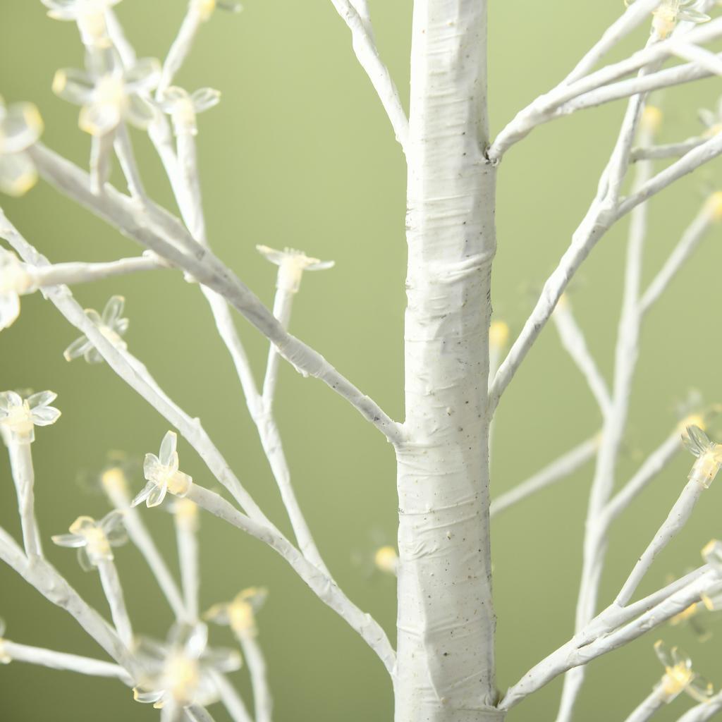 Artificial Tree, Artificial Birch, with 180 LEDs, 3 Brightness Levels, Warm White, Realistic Bark, 21.5 X 21.5 X 180 Cm