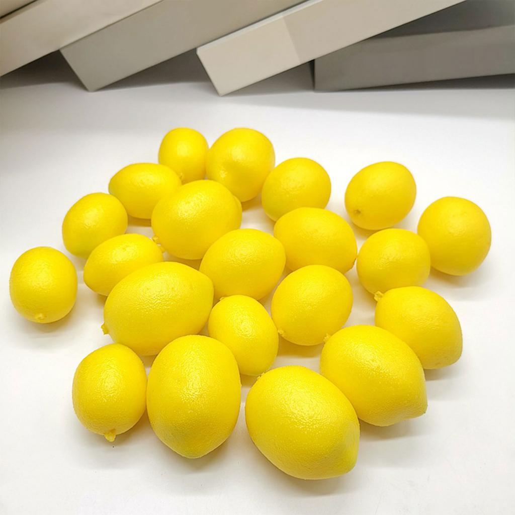 10Pcs/Pack Realistic Artificial Lemon Simulation Yellow Lemon Fruit for Kitchen Party Table Decoration Basket Display