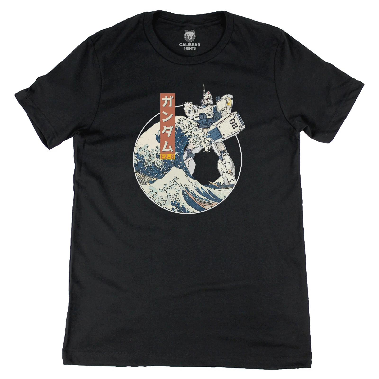 RX-79 G EZ8 Gundam 08th MS Team in the Great Wave off Kanagawa Anime Art Tee S
