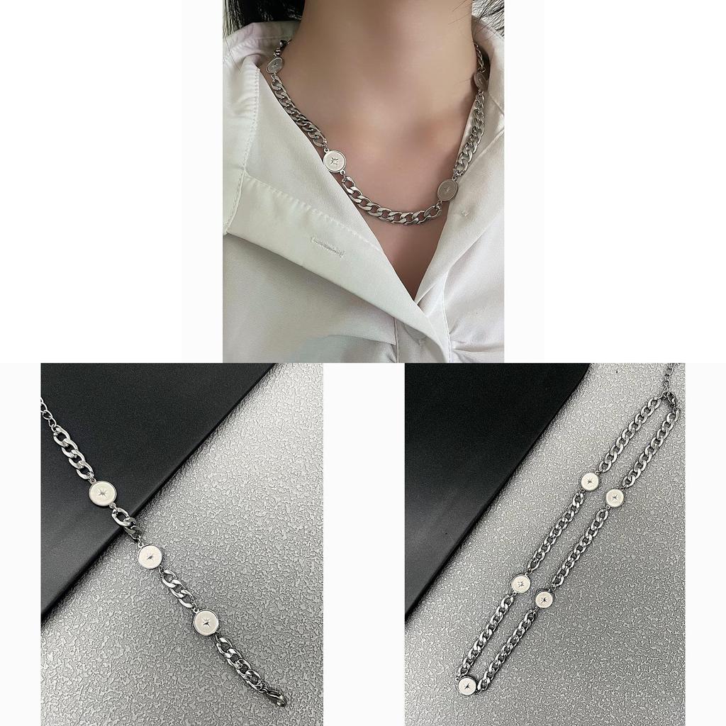 Simple Star Pendant Necklace With Glass Charm For Fashion Women And Men