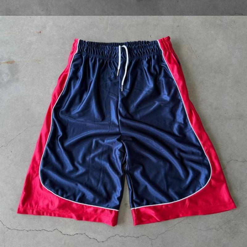 Color Block Casual Shorts Men Women Loose Thin Streetwear