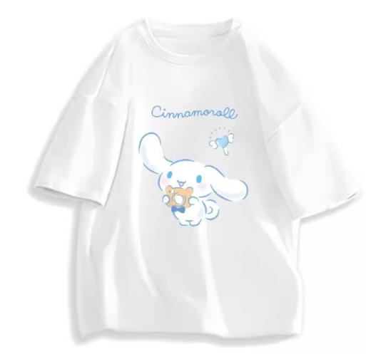 2026 New Fashion RoundNeck ShortSleeve TShirt Spring Summer Sanrio Cinnamoroll Women TShirt Cute Top Clothing