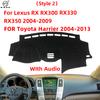 For Lexus RX 300 330 350 400h XU30 2004~2009 Toyota Harrier 2004~2013 Car Dashboard Cover pat Dash Board Matte Teppe Dashmat Cape