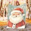 1pc Christmas Santa Claus Theme Design Flannel Blanket - 3D Printed Soft Warm, All-Season Lightweight Throw for Camping Travel Bed-080702