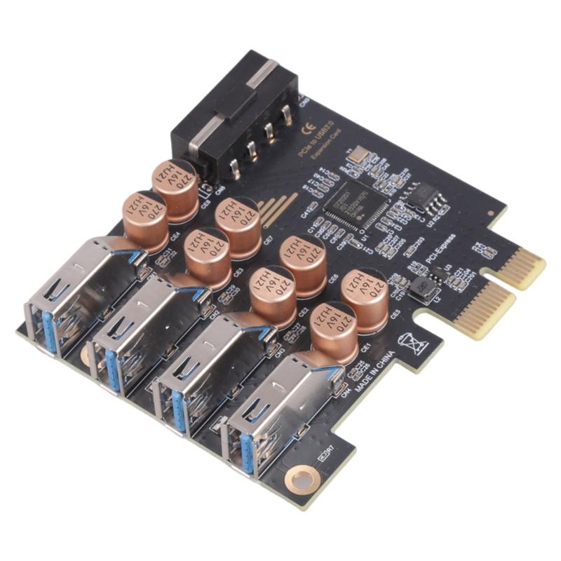 Practical PCIe to 4 Port USB 4Pin Card Adapter Card Desktop USB PCIE USB 3.2 Expansion Card for Desktop Motherboard