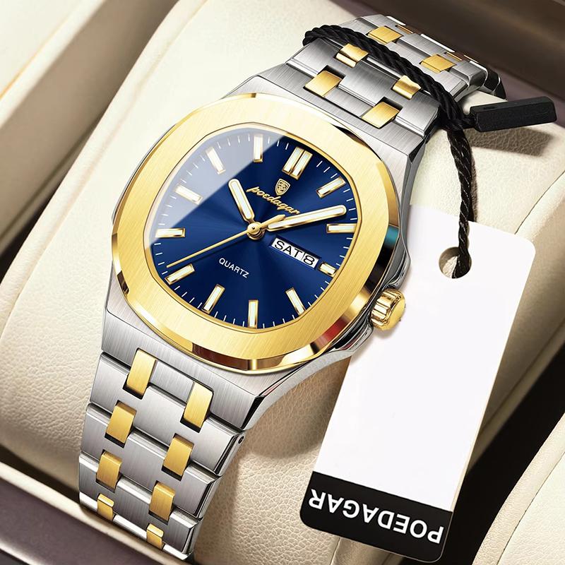 Watch For Woman Luminous Date Week Square Ladies Watch Stainless Steel Quartz Women's Watches Female Reloj