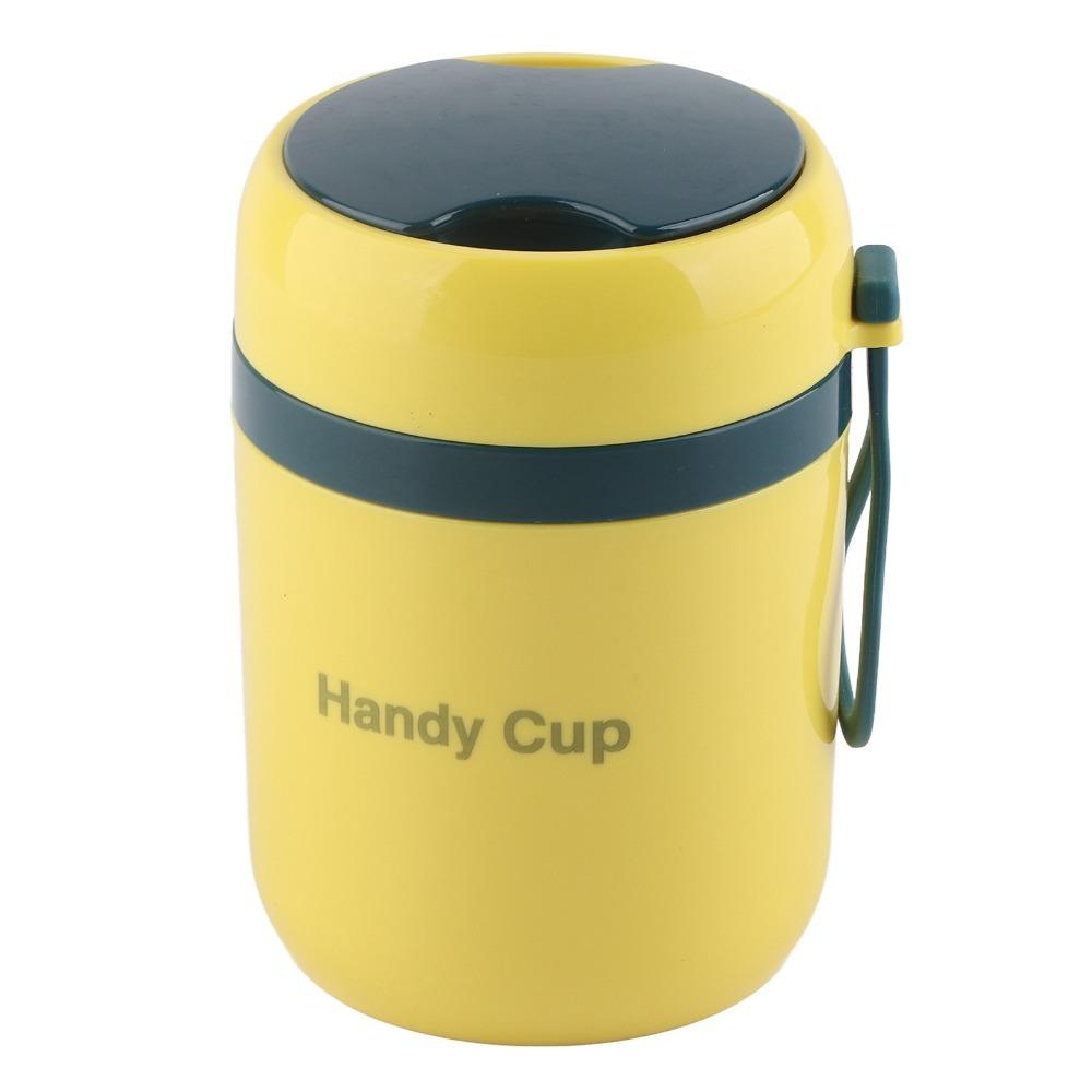 304 Stainless Steel Insulated Soup Containers 500ml Green/Pink/Blue/Yellow Insulated Food Container Stainless Steel Lunch Box