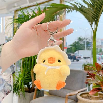 Süße kleine gelbe Huhn Tasche Anhänger Plüsch Spielzeug Puppe Netred Küken Schlüsselanhänger Geschenk